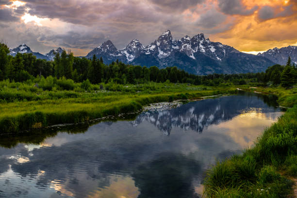 istock Sunset Reflections on the Grand Teton Range from Schwabacher Landing 1188964105