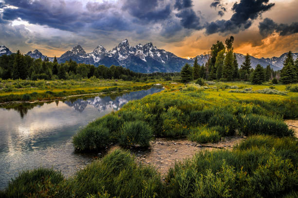 istock Sunset Reflections on the Grand Teton Range from Schwabacher Landing 1188964191