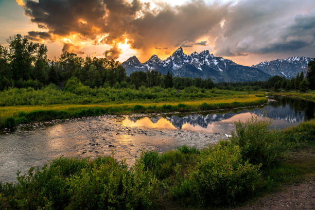 istock Sunset Reflections on the Grand Teton Range from Schwabacher Landing 1188966067