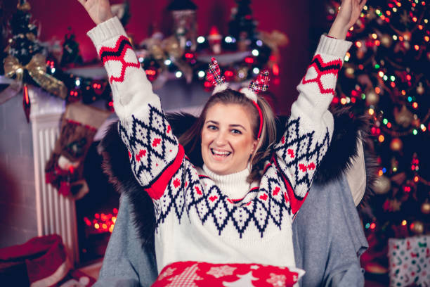 istock Happy woman Christmas 1188970244