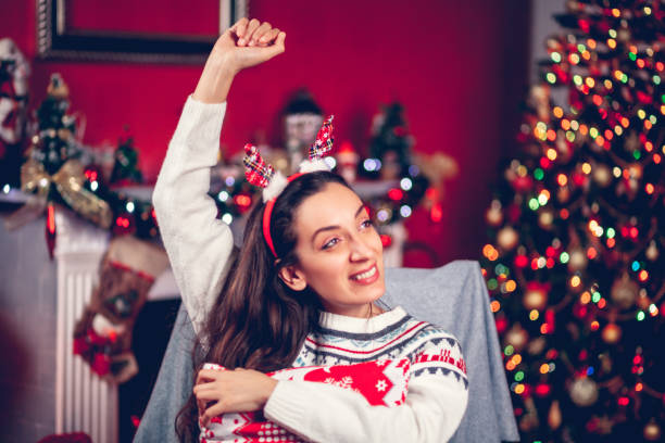istock Happy woman Christmas 1188970390