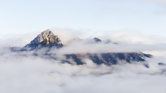 Wendelstein peak hidden behind the clouds