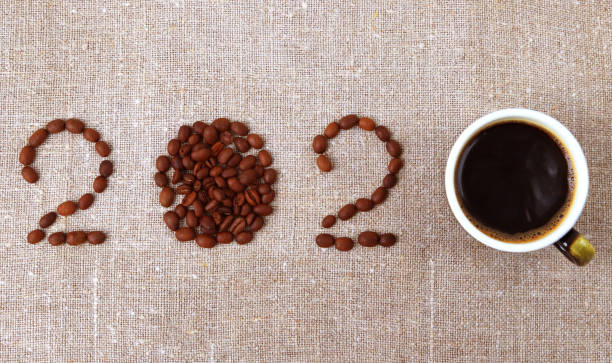 istock Numeral 2020 text made of ground coffee 1188971238