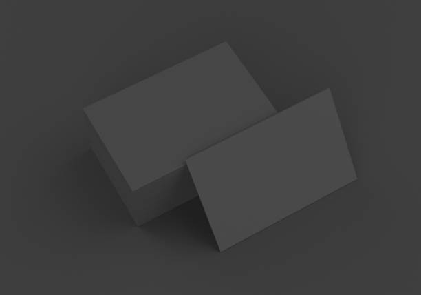 istock Base black stationery mockup template for branding identity on dark background for graphic designers presentations and portfolios. Embossing stamp. 3D rendering. 1188975529
