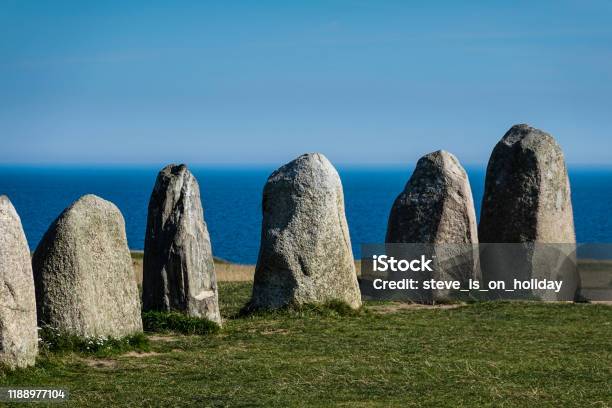Ales Stones Stone Circle Stock Photo - Download Image Now - Sweden, August, Iron Age