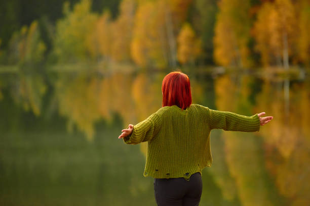 istock Rear view of woman feeling free 1188978890