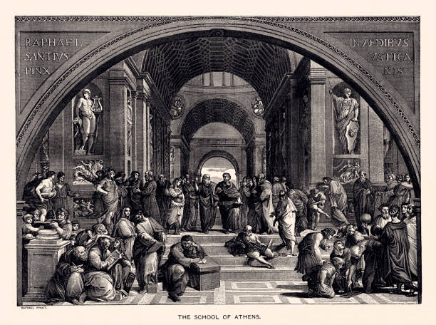 THE SCHOOL OF ATHENS (XXXL) The School of Athens is a fresco by the Italian Renaissance artist Raphael.
Vintage etching circa late 19th century philosopher stock illustrations