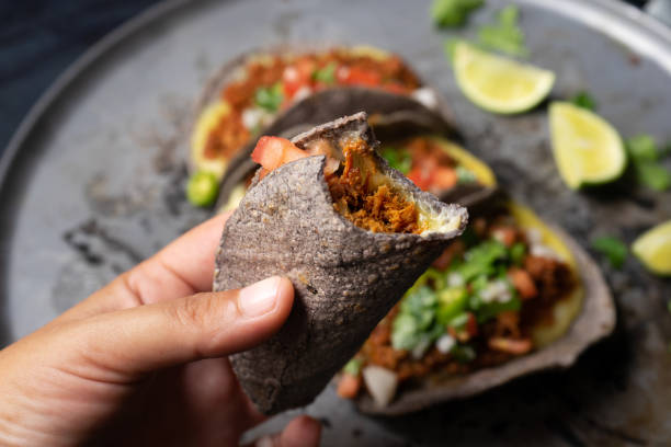 istock Mexican quesadillas with shredded pork also called 