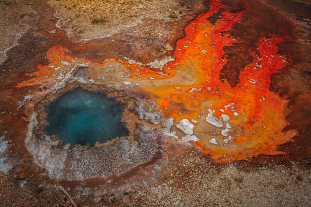 Fire and Ice Gesyer, Upper Geyser Basin in Yellowstone stock photo