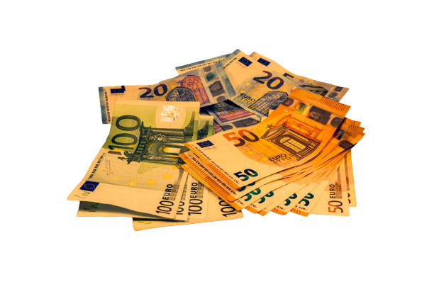 istock Euro banknotes on a white background 1188989997