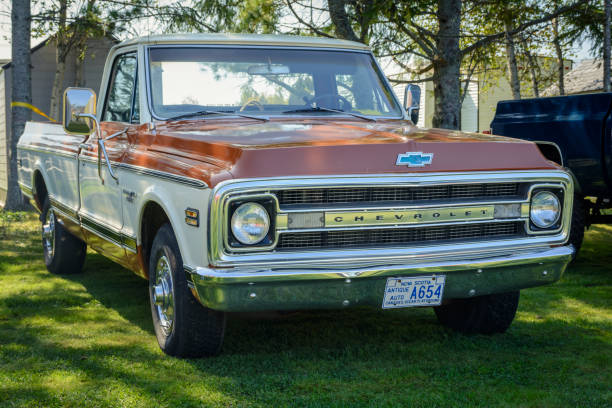1969 Chevrolet C10 pickup truck Hilden, Nova Scotia, Canada - September 21, 2019 : 1969 Chevy C10 pickup, Scotia Pine Show & Shine at Scotia Pine Campground. 1969 stock pictures, royalty-free photos & images