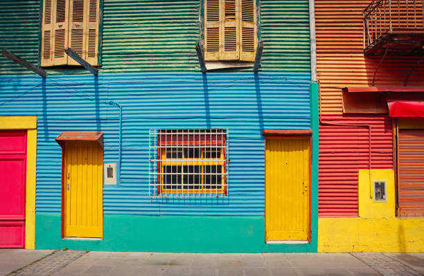 Colorful houses at La Boca Colorful houses at La Boca, Caminito, Buenos Aires caminito stock pictures, royalty-free photos & images