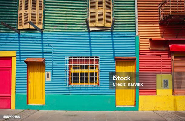 Colorful Houses At La Boca Stock Photo - Download Image Now - Caminito, Buenos Aires, La Boca