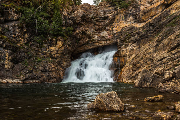 Running Eagle Falls in Glacier National Park