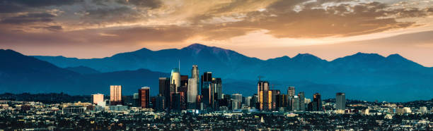 istock Los Angeles Skyline at sunset 1189002746