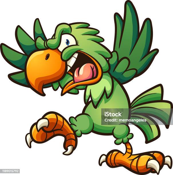 Parrot Raging Angry Parrot Stock Illustration - Download Image Now - Parrot ...
