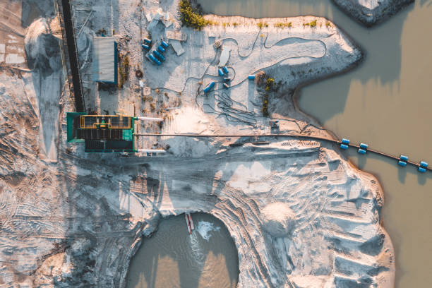 istock Aerial view of open cast mine 1189016417