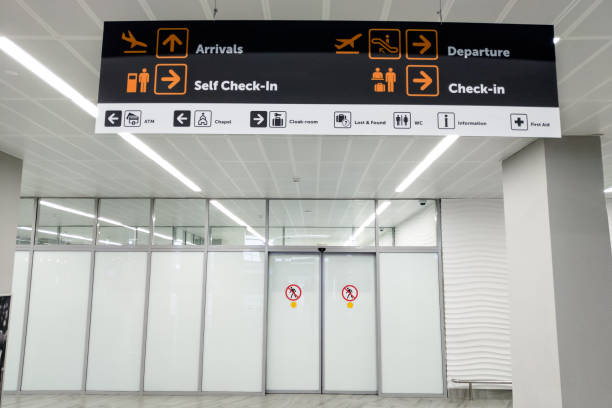 istock modern black room sign at airport 1189016427