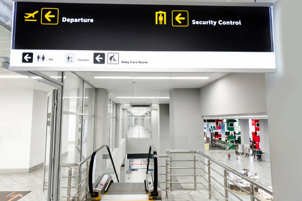 istock modern luminous airport sign 1189016432