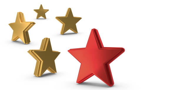 istock Gold stars and one leader red star. 1189016452