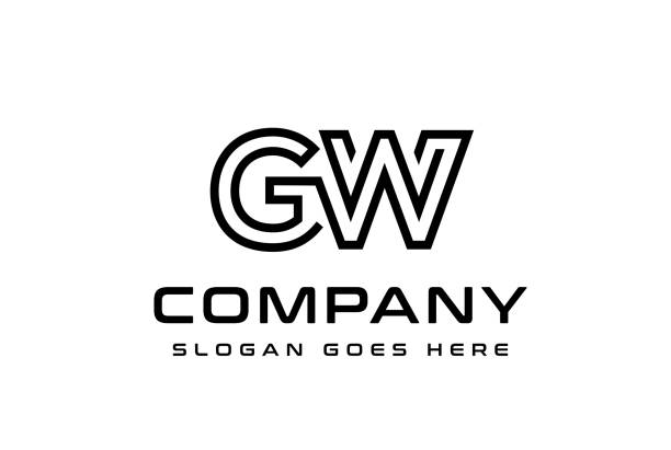 anfangsbuchstabe gw-logo-vektorvorlage - 2967 stock-grafiken, -clipart, -cartoons und -symbole