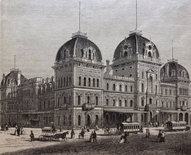istock Antique illustration - New York 1881 - Grand Central Depot 1189019740