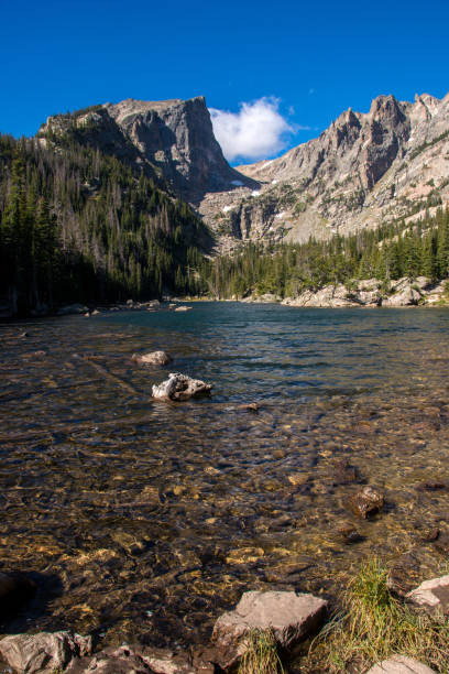 Rocky Mountain National Park - Dream Lake Vertical Rocky Mountain National Park - Dream Lake Vertical hallett peak stock pictures, royalty-free photos & images