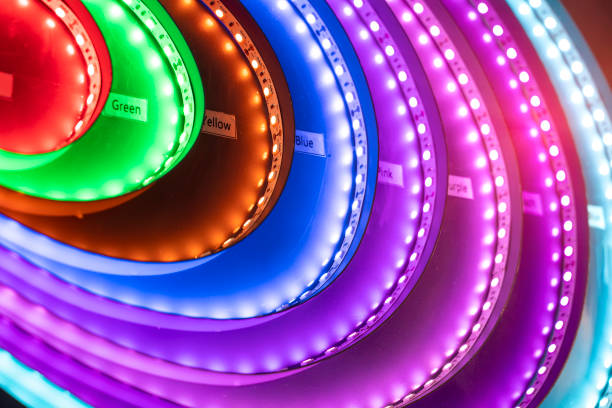 istock multicolored city led lights beams 1189022732