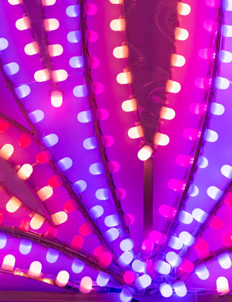 multicolored city led lights beams