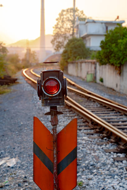 istock Railway track in the sunset 1189023690