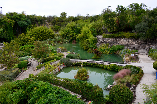 Picturesque landscaped garden located in Brackenridge Park was built in between 1918-1942 and continue renovations throughout the years.  The garden was also known as the Chinese Tea Garden during World War II.