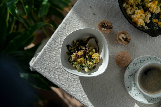 homemade fried rice with vegetables and egg