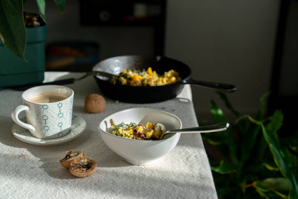homemade fried rice with vegetables and egg