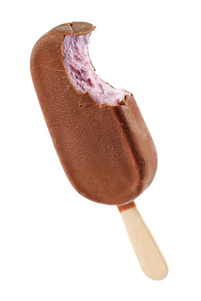 istock Pink ice cream popsicle with chocolate coating isolated 1189033556
