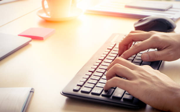 istock Typing on the keyboard to create the content of blog 1189049191
