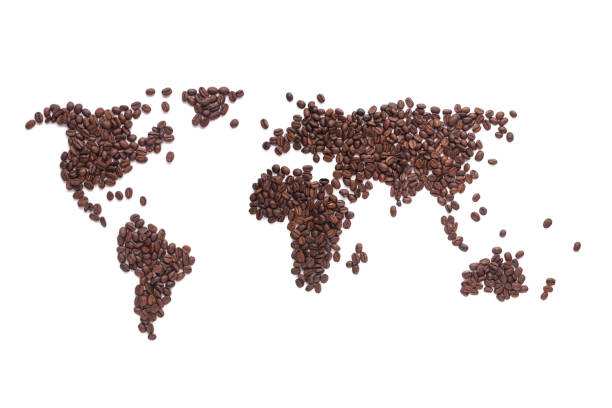 istock World map with continents lined with coffee beans on a white isolated background 1189053201