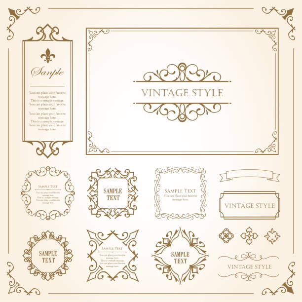 Gorgeous and beautiful vintage frame design Gorgeous and beautiful vintage frame design enclosure stock illustrations