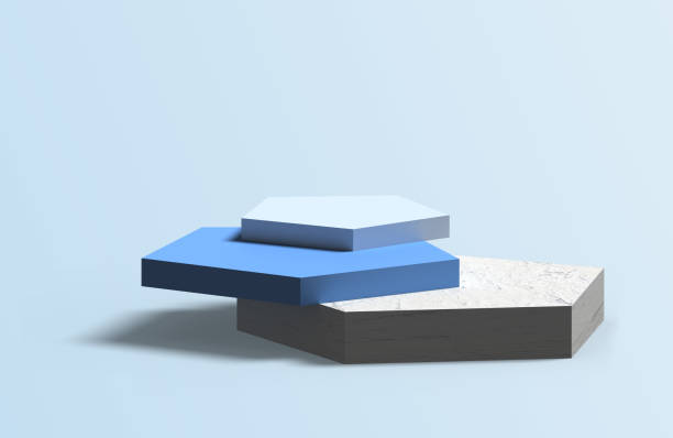 istock Mock up winner podium, abstract minimalism with blue background 1189061655