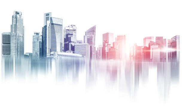 istock Abstract city building skyline metropolitan area. 1189063038