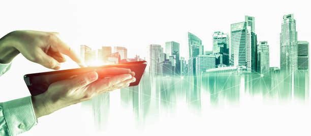 istock Abstract city building skyline metropolitan area. 1189063041