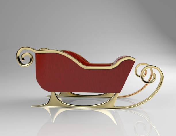 istock Christmas sliegh,sled with gifts,3d render. 1189065316