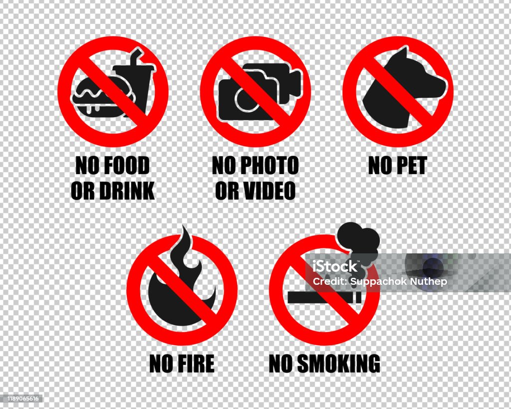 One Sign Prohibited Sign Prohibited Sign And Annotation Vector Set Stock Illustration - Download ...