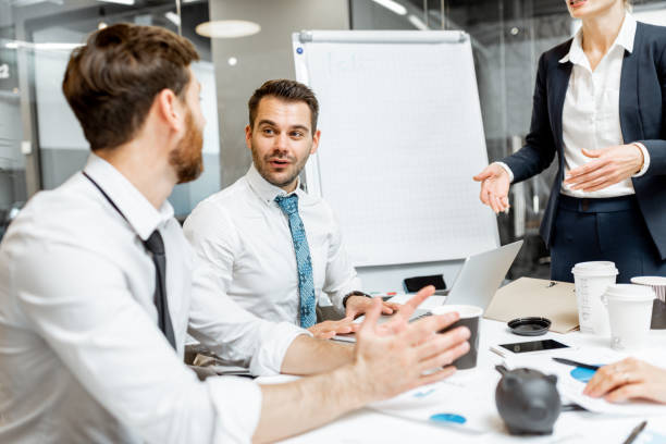istock Employees during a business conference 1189067604