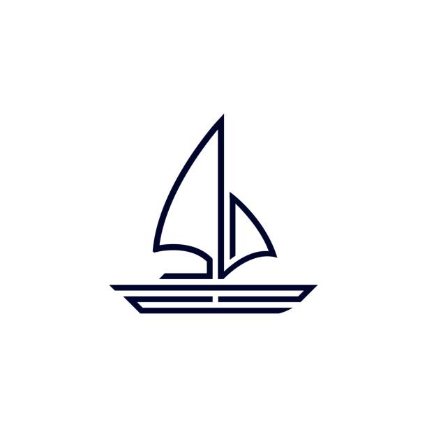 illustrations, cliparts, dessins animés et icônes de modèle de vecteur d'illustration de concept de bateau de voile - sailboat sail sailing symbol