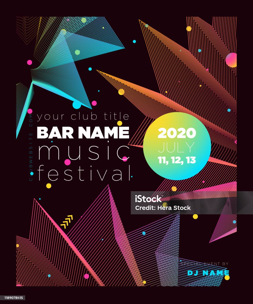 Poster Lễ Hội Âm Nhạc Với Các Đường Gradient Trừu Tượng Hình minh ...