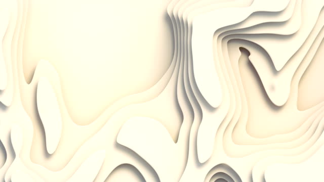 Wave bends white abstract background surface. 3d rendering digital loop animation. 4K, Ultra HD resolution