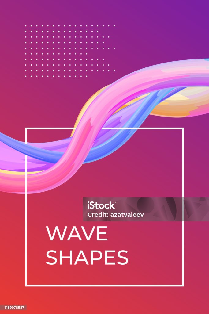 Fluids Flow Visualization Poster Examples Modern Colorful Dynamic Fluid Flow Poster Template Wave Liquid Shape On ...