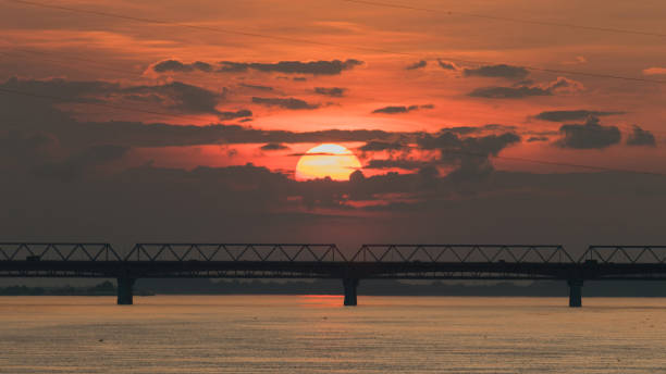 istock Exotic orange sunset view, Northeast, Guwahati, Assam, India 1189081961