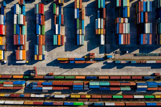 istock Aerial view of Container port 1189083867