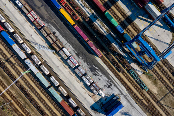istock Aerial view of Container port 1189083869